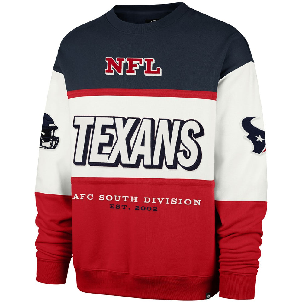 Houston Texans '47 Breeze Maximalist Sweatshirt - Navy/Red Sweatshirts