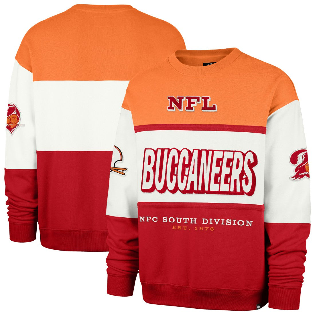 Tampa Bay Buccaneers '47 Throwback Breeze Maximalist Sweatshirt - Orange/Red Sweatshirts