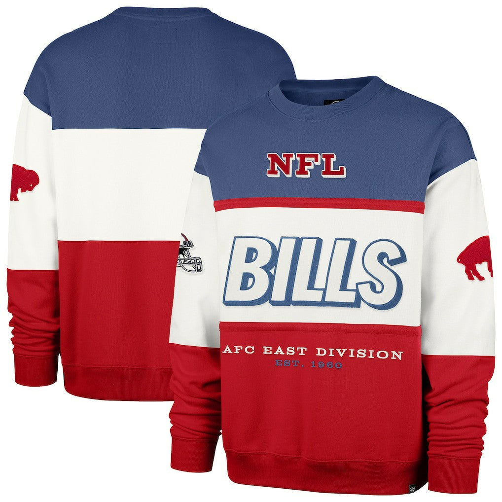 Buffalo Bills '47 Throwback Breeze Maximalist Sweatshirt - Royal/Red Sweatshirts