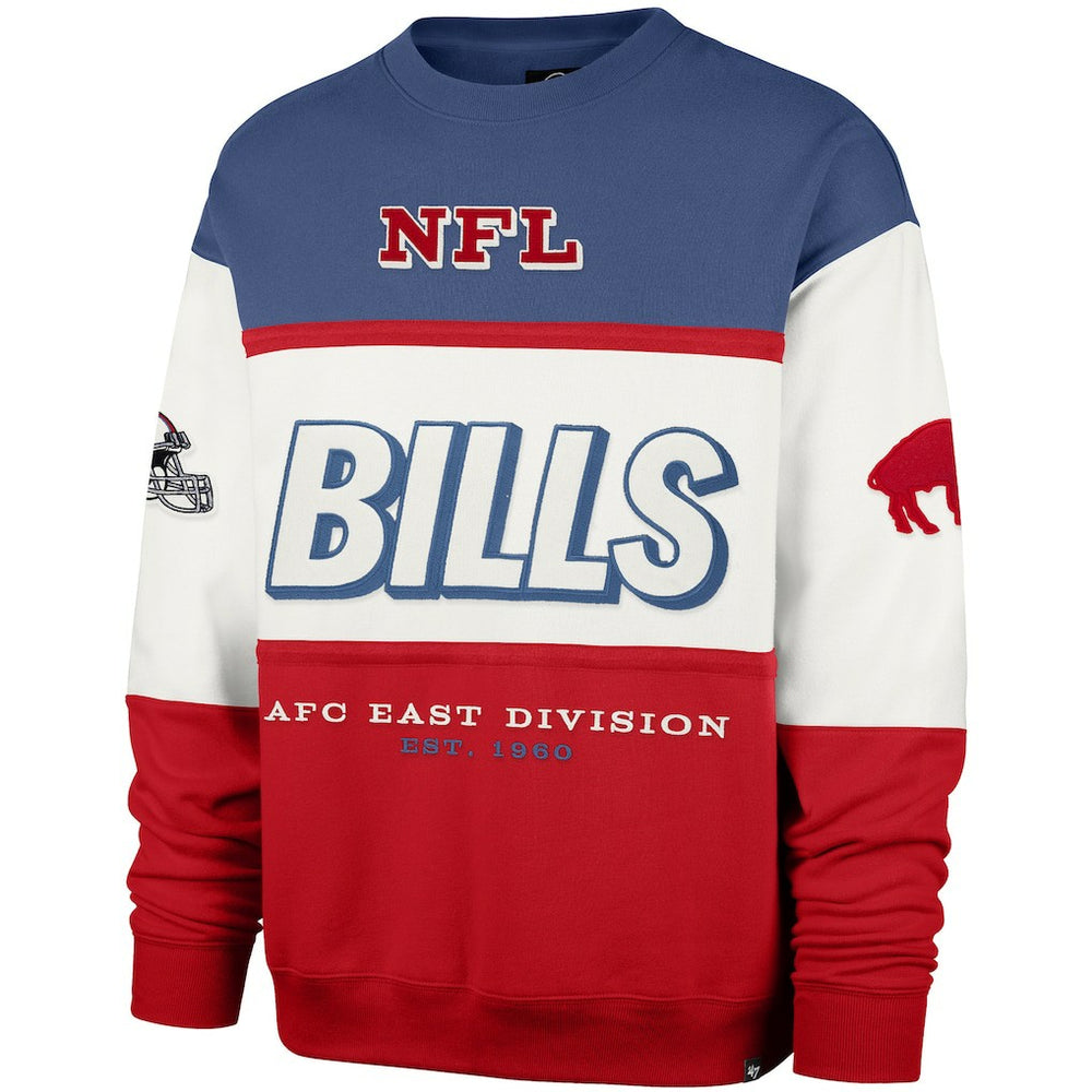 Buffalo Bills '47 Throwback Breeze Maximalist Sweatshirt - Royal/Red Sweatshirts