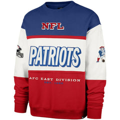 New England Patriots '47 Throwback Breeze Maximalist Sweatshirt - Royal/Red Sweatshirts