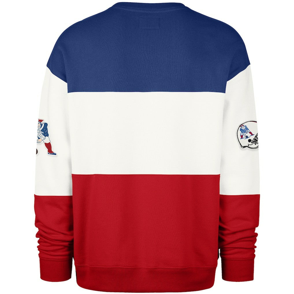 New England Patriots '47 Throwback Breeze Maximalist Sweatshirt - Royal/Red Sweatshirts