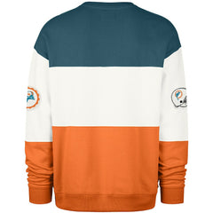 Miami Dolphins '47 Throwback Breeze Maximalist Sweatshirt - Aqua/Orange Sweatshirts