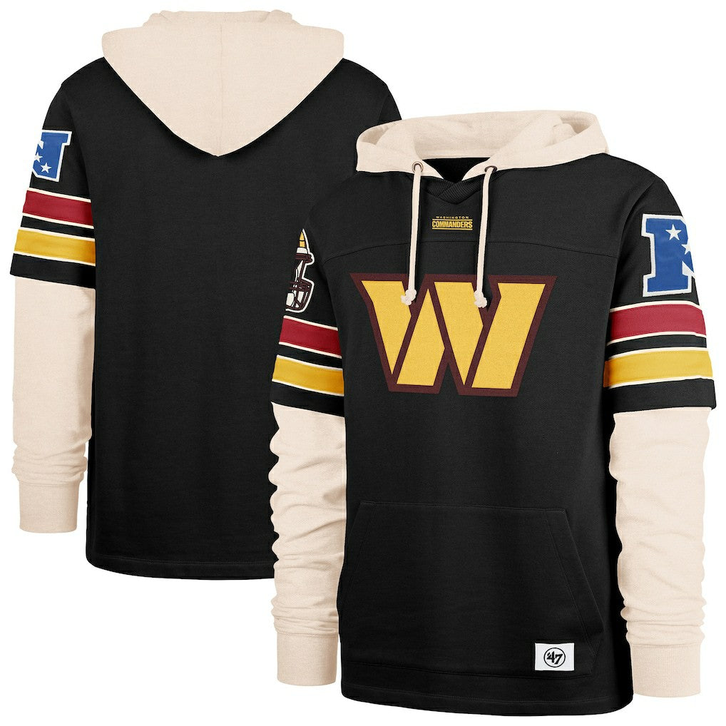 Washington Commanders '47 Split Zone Cornerback Duo Hoodie - Black Hoodies