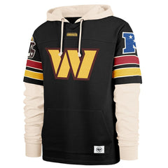 Washington Commanders '47 Split Zone Cornerback Duo Hoodie - Black Hoodies