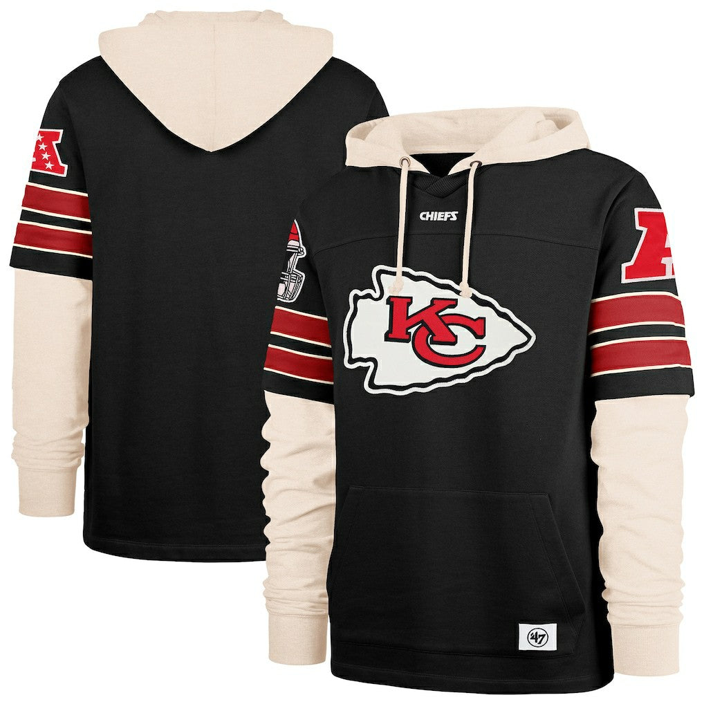 Kansas City Chiefs '47 Split Zone Cornerback Duo Hoodie - Black Hoodies