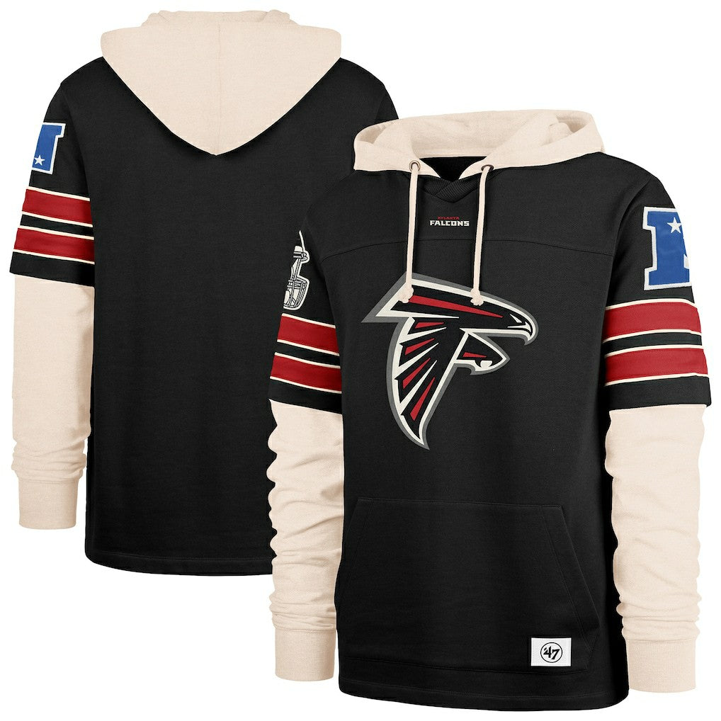 Atlanta Falcons '47 Split Zone Cornerback Duo Hoodie - Black Hoodies