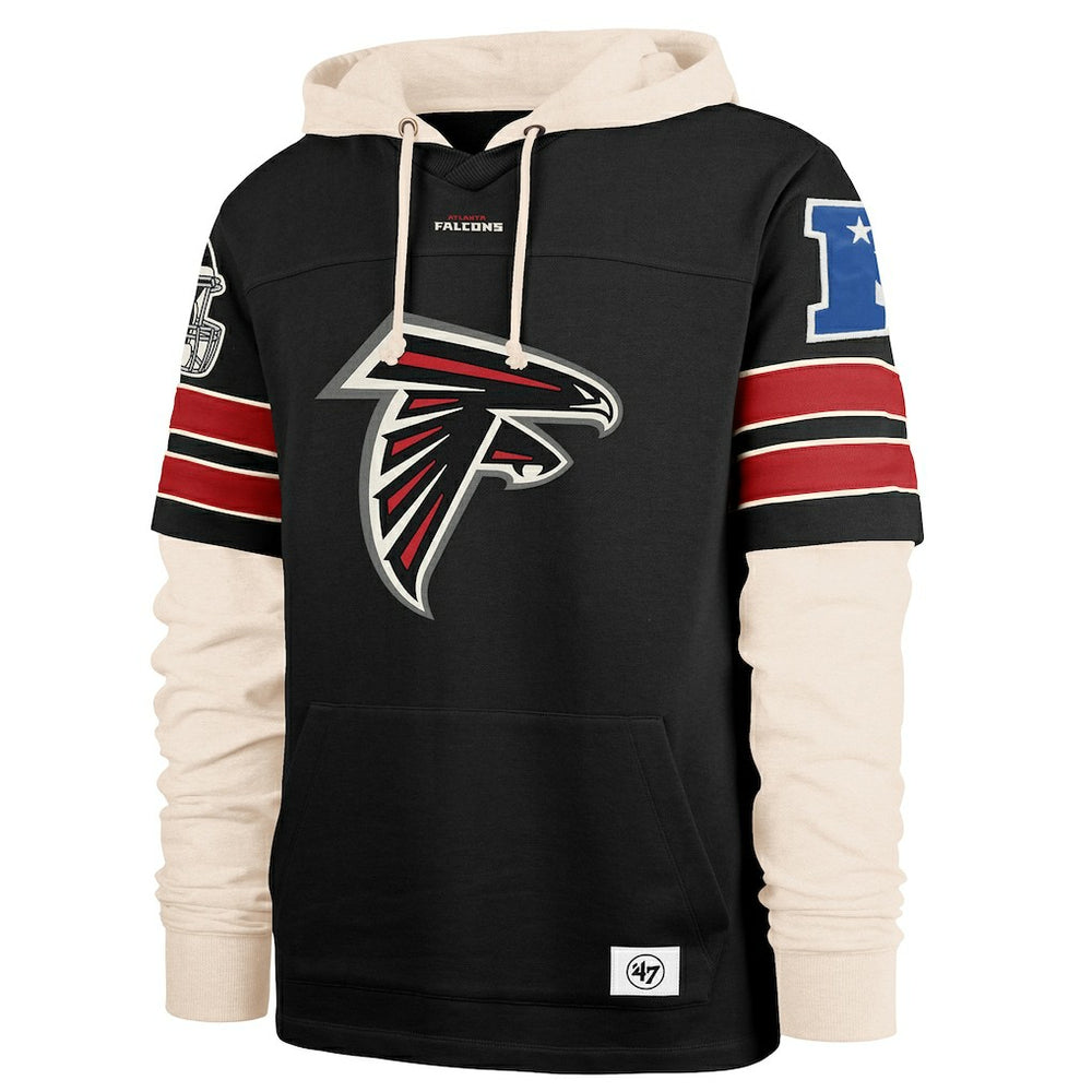Atlanta Falcons '47 Split Zone Cornerback Duo Hoodie - Black Hoodies