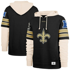New Orleans Saints '47 Split Zone Cornerback Duo Hoodie - Black Hoodies