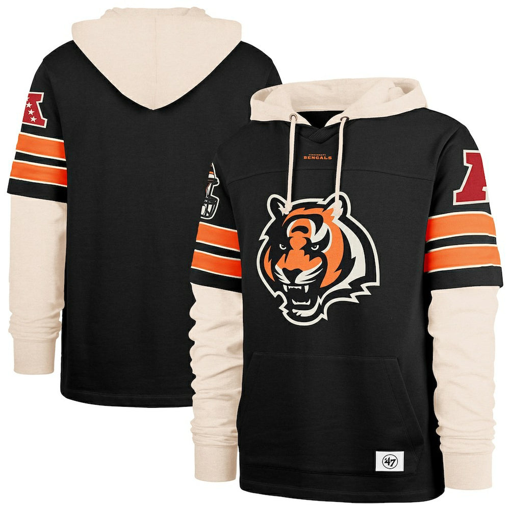 Cincinnati Bengals '47 Split Zone Cornerback Duo Hoodie - Black Hoodies