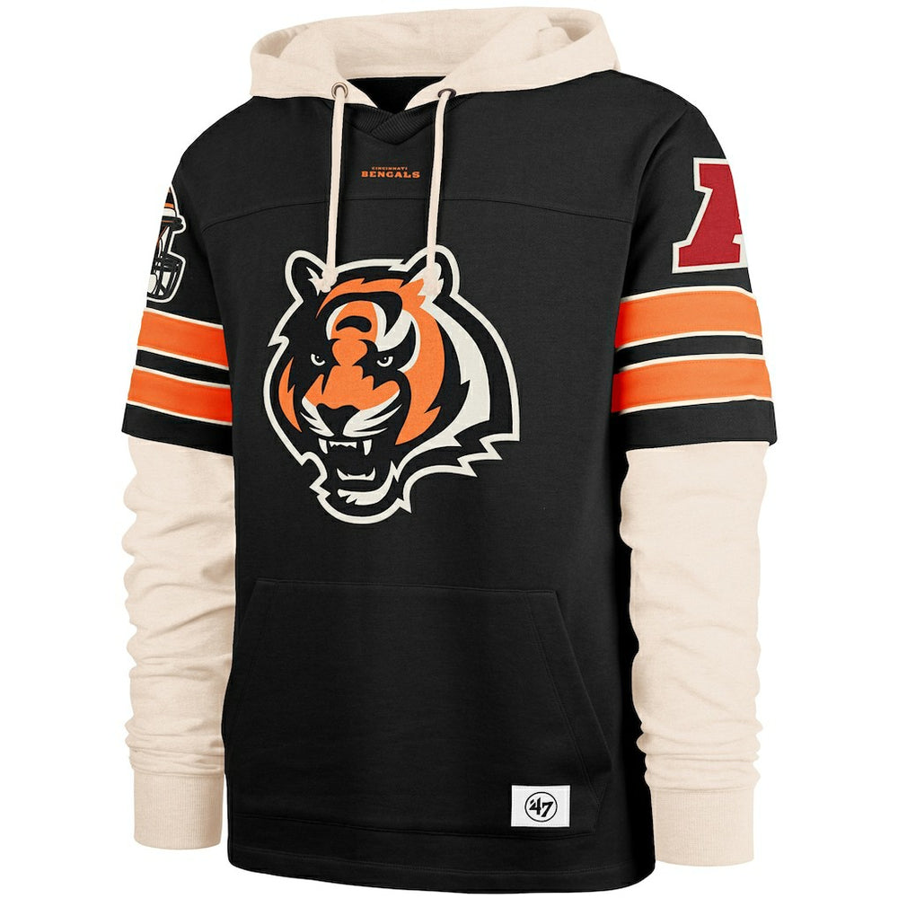 Cincinnati Bengals '47 Split Zone Cornerback Duo Hoodie - Black Hoodies