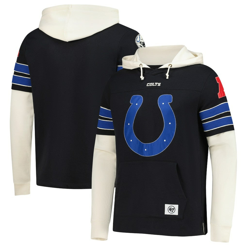 Indianapolis Colts '47 Split Zone Cornerback Duo Hoodie - Black Hoodies