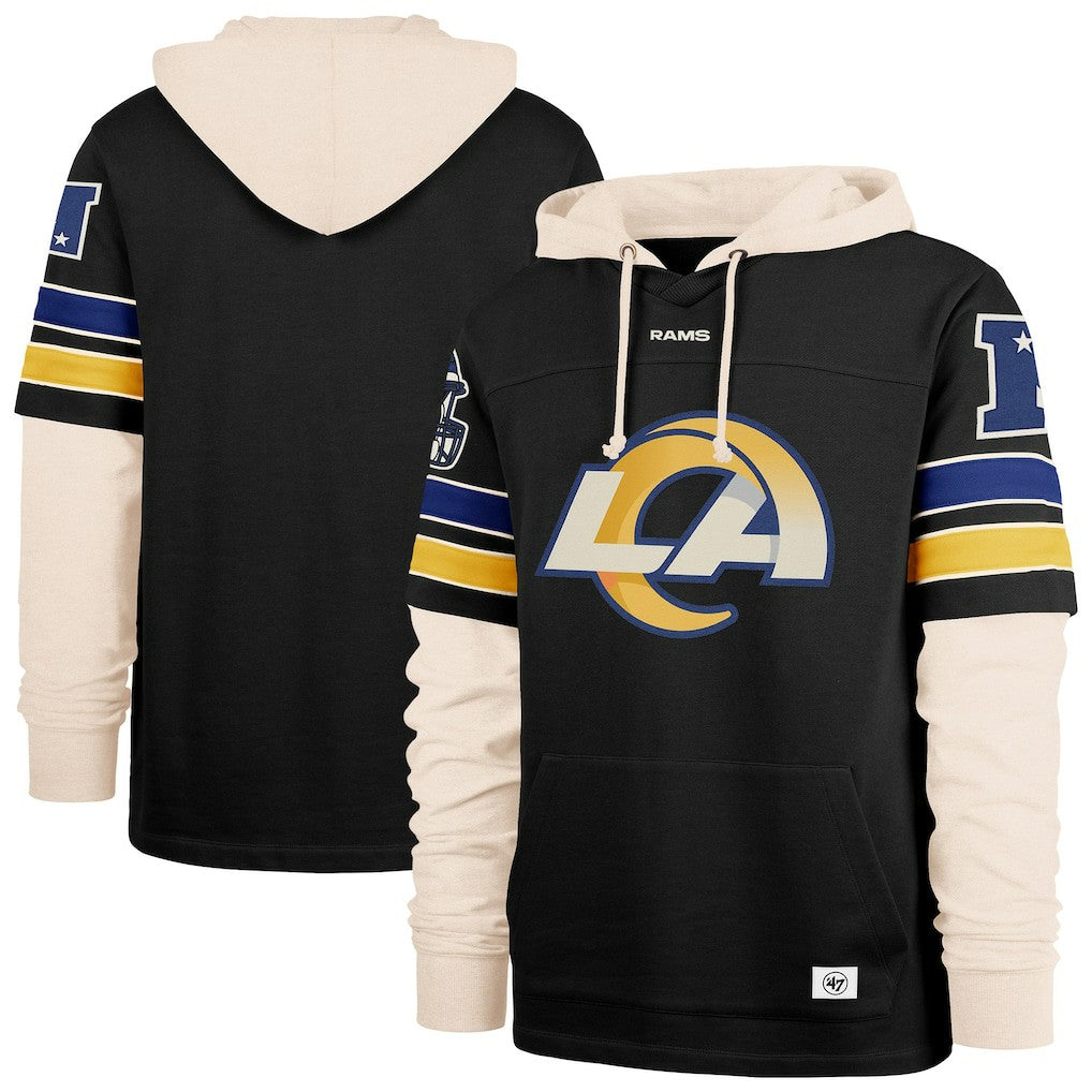 Los Angeles Rams '47 Split Zone Cornerback Duo Hoodie - Black Hoodies