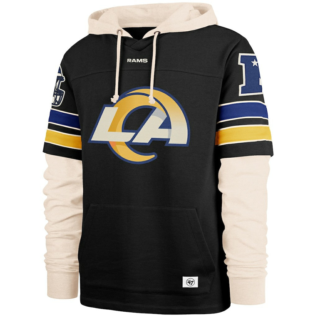 Los Angeles Rams '47 Split Zone Cornerback Duo Hoodie - Black Hoodies