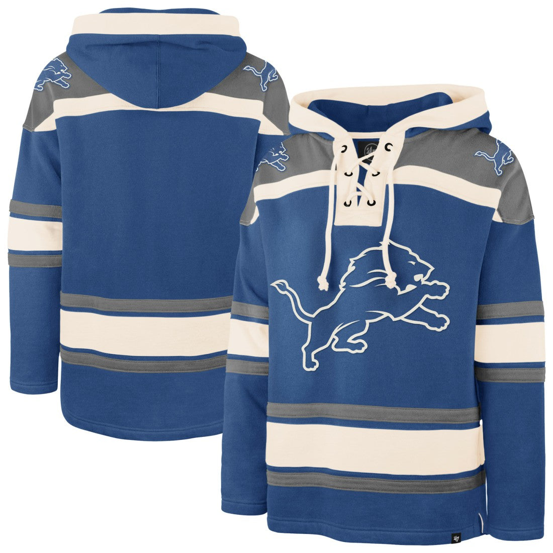 Detroit Lions '47 Men's Superior Lacer Hoodie - Blue Hoodies