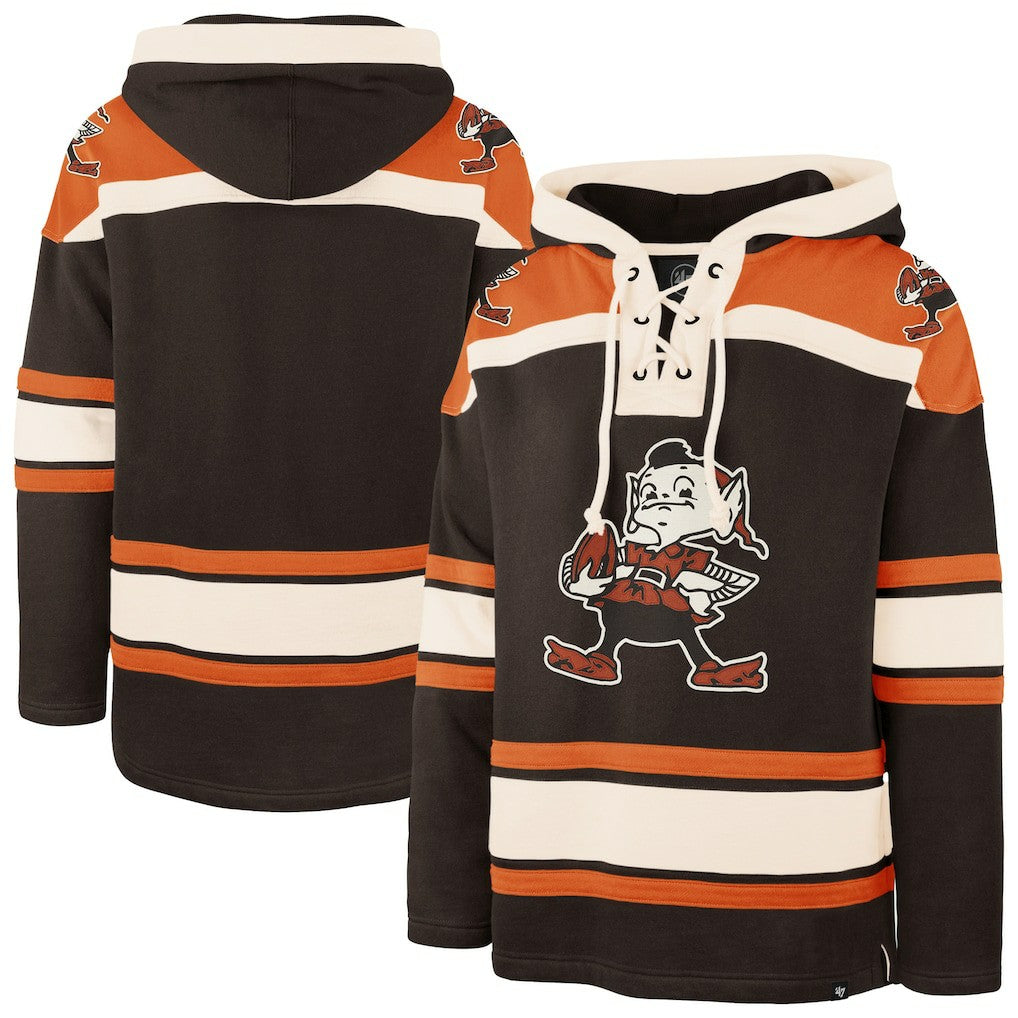 Cleveland Browns '47 Throwback Superior Lacer Hoodie - Brown Hoodies