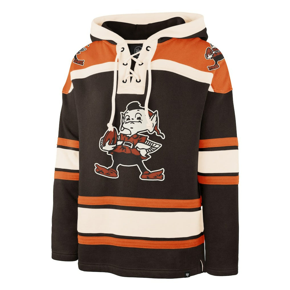 Cleveland Browns '47 Throwback Superior Lacer Hoodie - Brown Hoodies