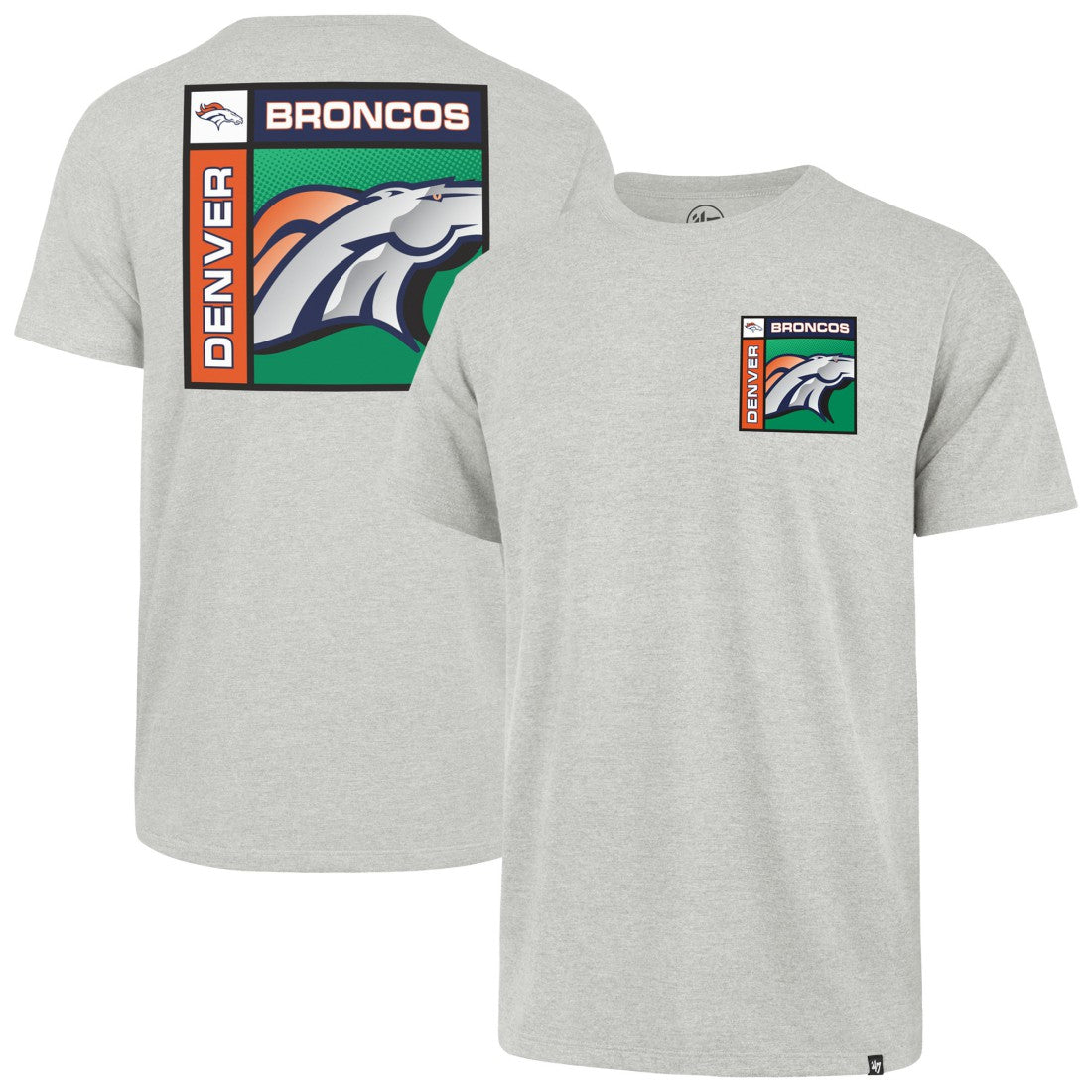 Denver Broncos '47 Chrome Plate Franklin T-Shirt - Gray T-shirts