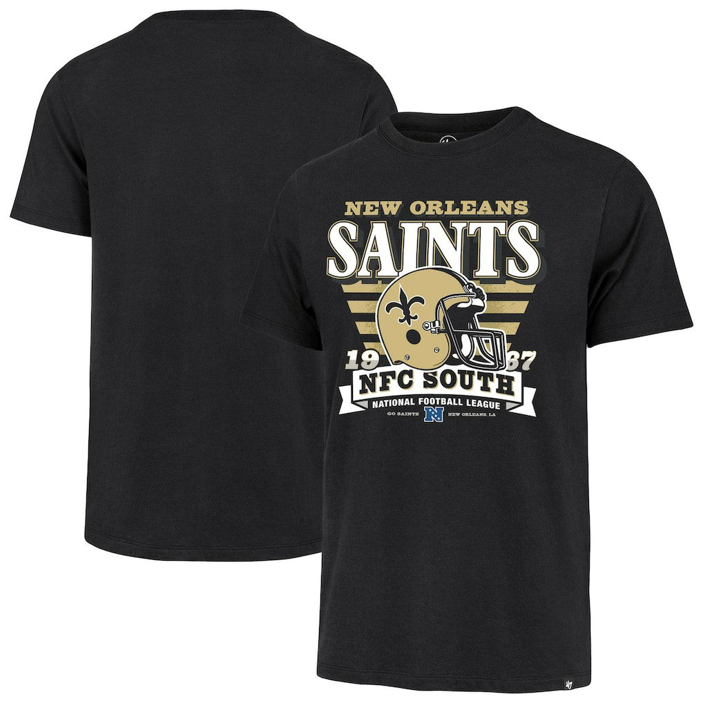 New Orleans Saints '47 Stripe Splash Franklin Throwback T-Shirt - Black T-shirts