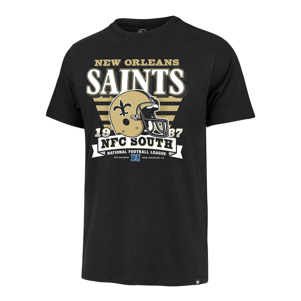 New Orleans Saints '47 Stripe Splash Franklin Throwback T-Shirt - Black T-shirts