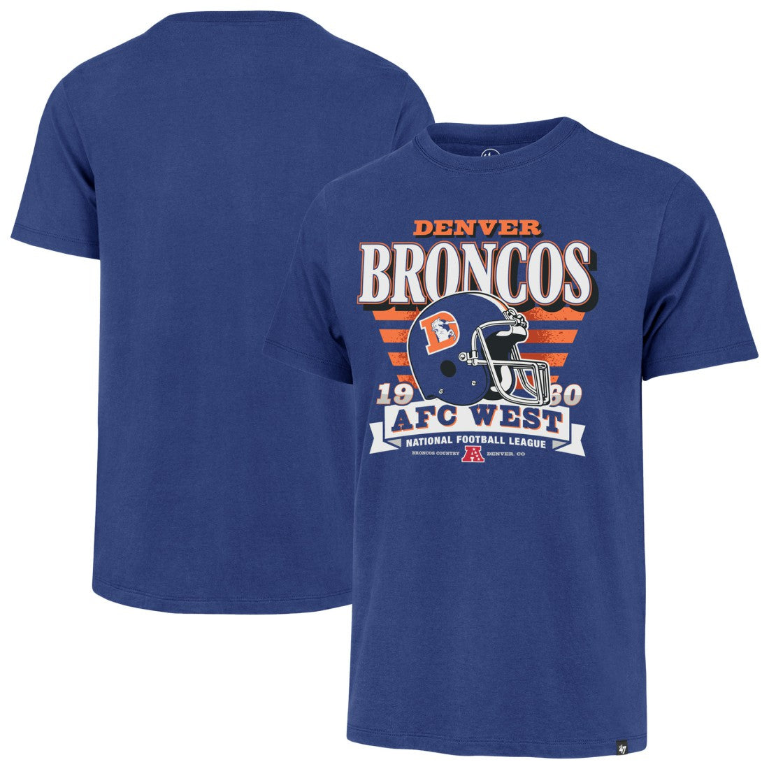 Denver Broncos '47 Stripe Splash Franklin Throwback T-Shirt - Royal T-shirts
