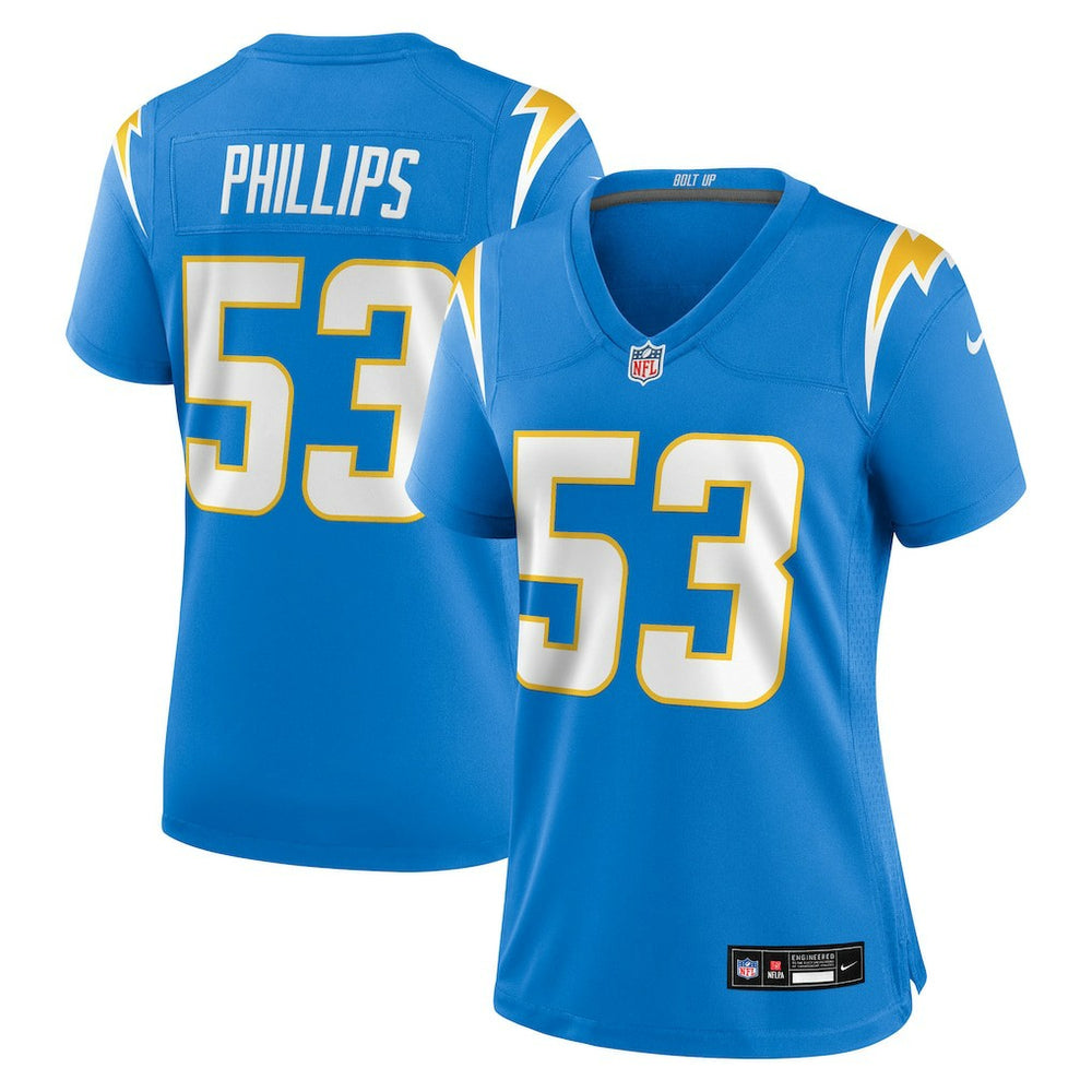 Del'Shawn Phillips Los Angeles Chargers Women's Team Game Jersey - Powder Blue Jerseys