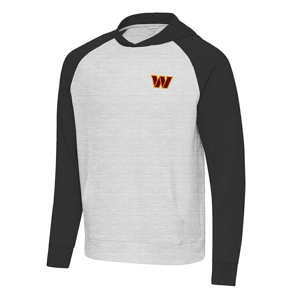 Washington Commanders Antigua Urgent Pullover Hoodie - Heather Gray/Black Hoodies