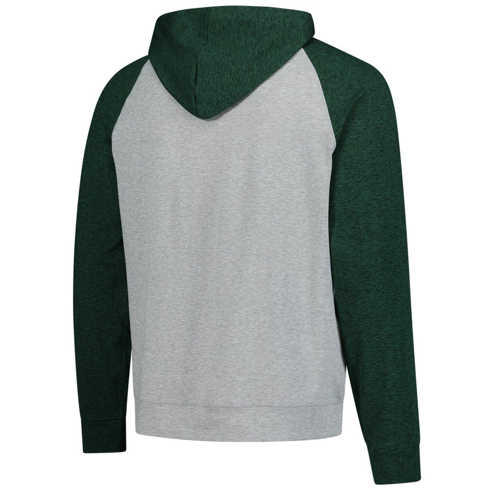 Green Bay Packers Antigua Urgent Pullover Hoodie - Heather Gray/Black Hoodies