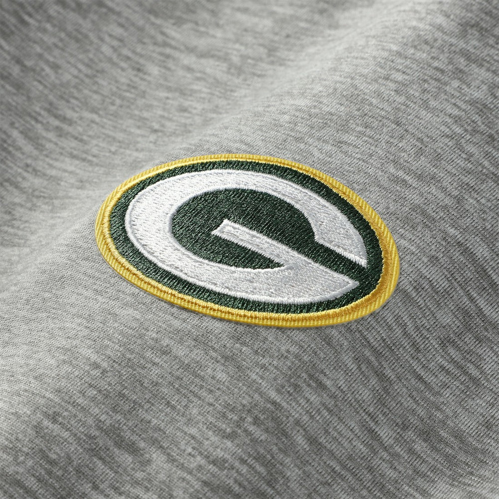 Green Bay Packers Antigua Urgent Pullover Hoodie - Heather Gray/Black Hoodies