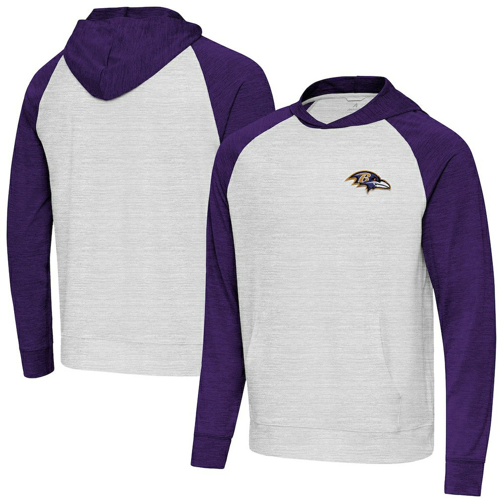 Baltimore Ravens Antigua Urgent Pullover Hoodie - Purple/Gray Hoodies