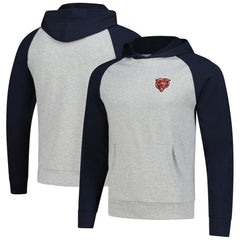 Chicago Bears Antigua Urgent Pullover Hoodie - Heather Gray/Navy Hoodies