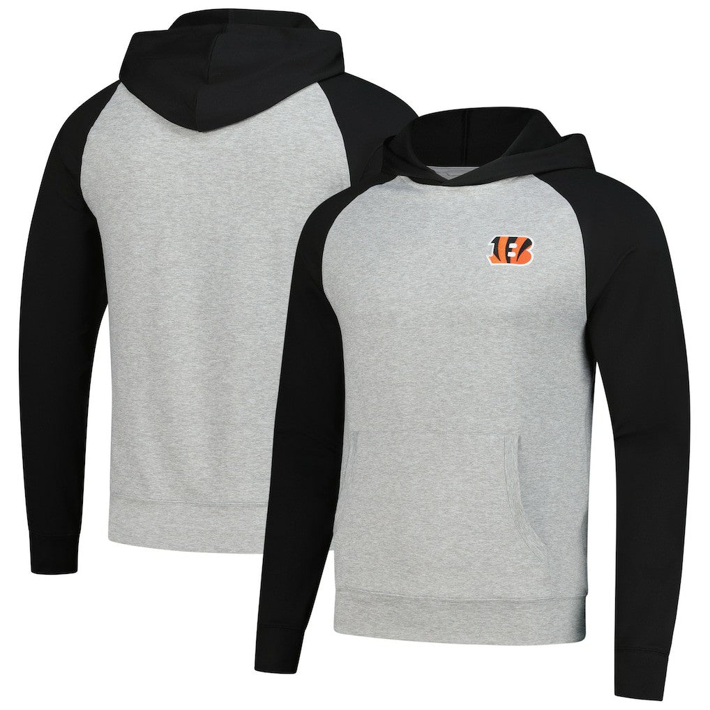 Cincinnati Bengals Antigua Urgent Pullover Hoodie - Heather Gray/Black Hoodies