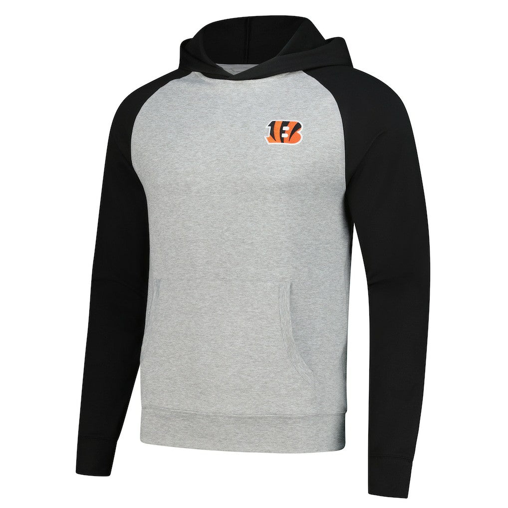 Cincinnati Bengals Antigua Urgent Pullover Hoodie - Heather Gray/Black Hoodies