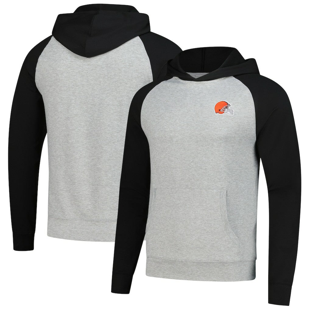 Cleveland Browns Antigua Urgent Pullover Hoodie - Heather Gray/Black Hoodies