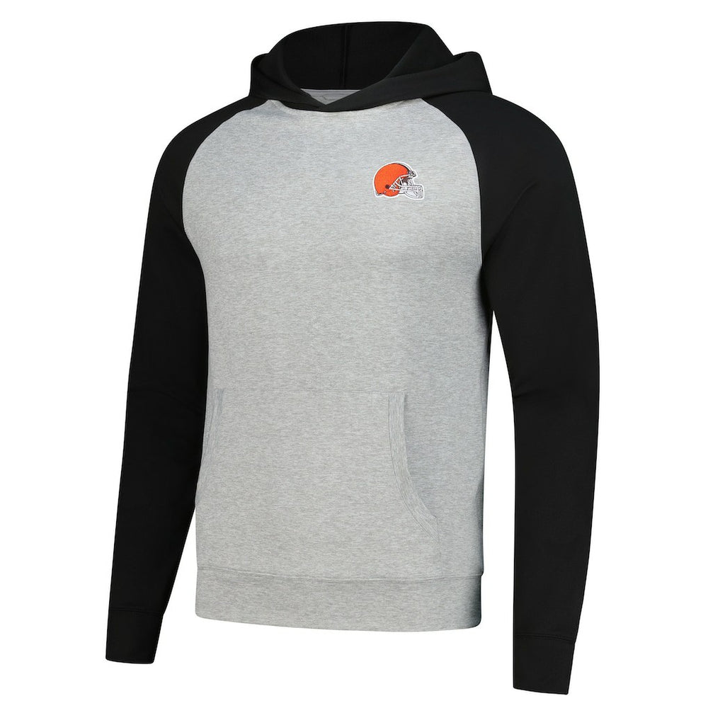 Cleveland Browns Antigua Urgent Pullover Hoodie - Heather Gray/Black Hoodies