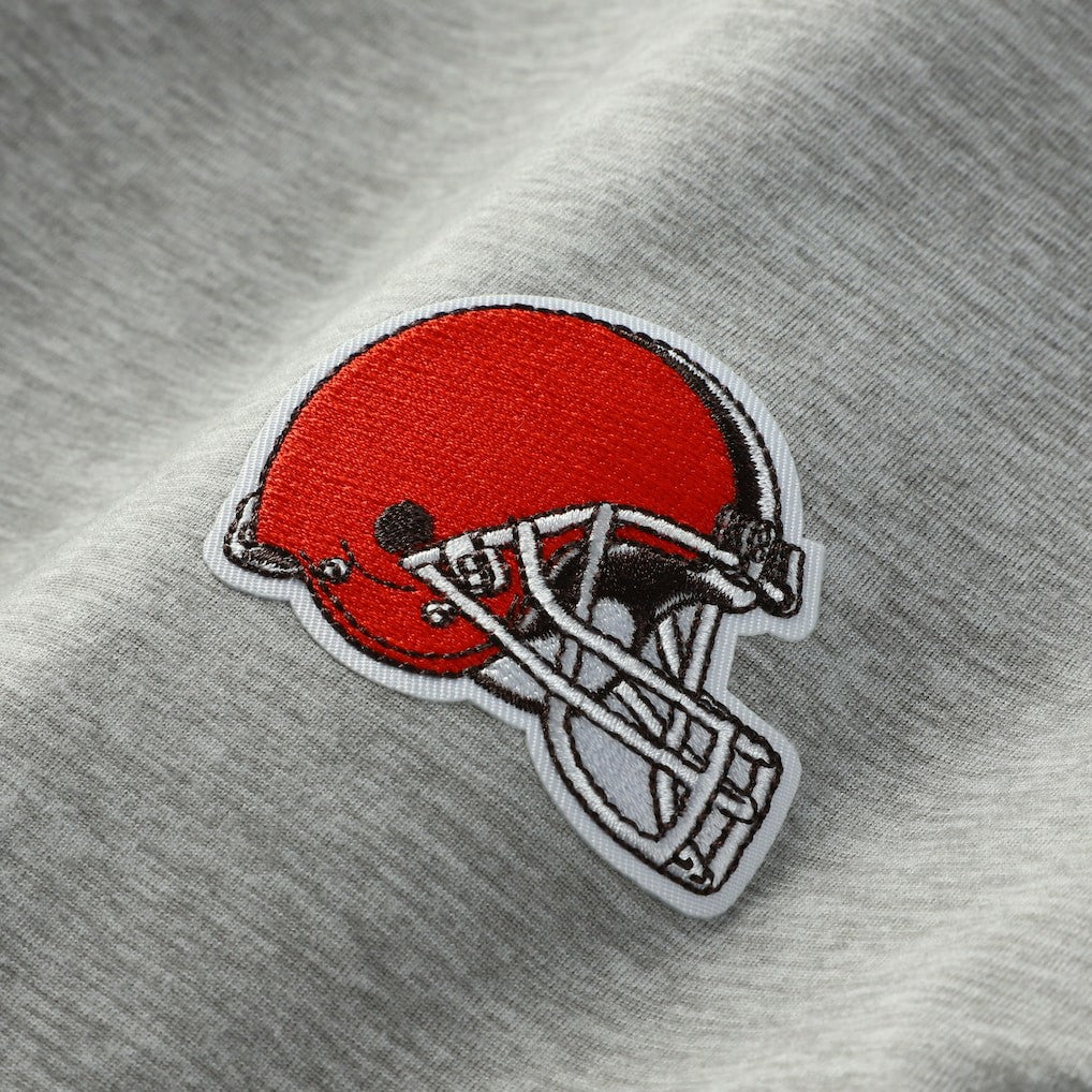 Cleveland Browns Antigua Urgent Pullover Hoodie - Heather Gray/Black Hoodies