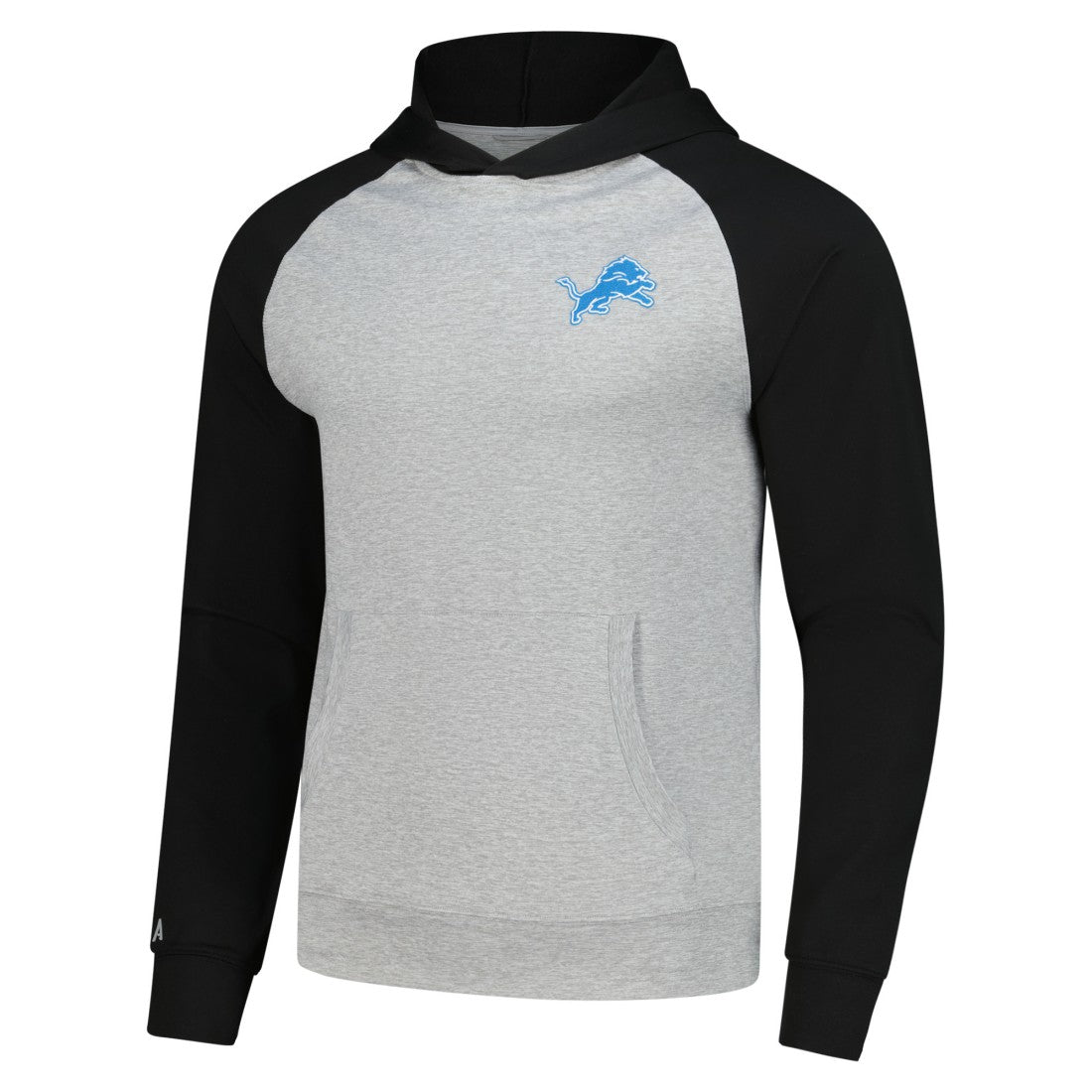 Detroit Lions Antigua Urgent Pullover Hoodie - Heather Gray/Black Hoodies