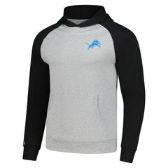 Detroit Lions Antigua Urgent Pullover Hoodie - Heather Gray/Black Hoodies