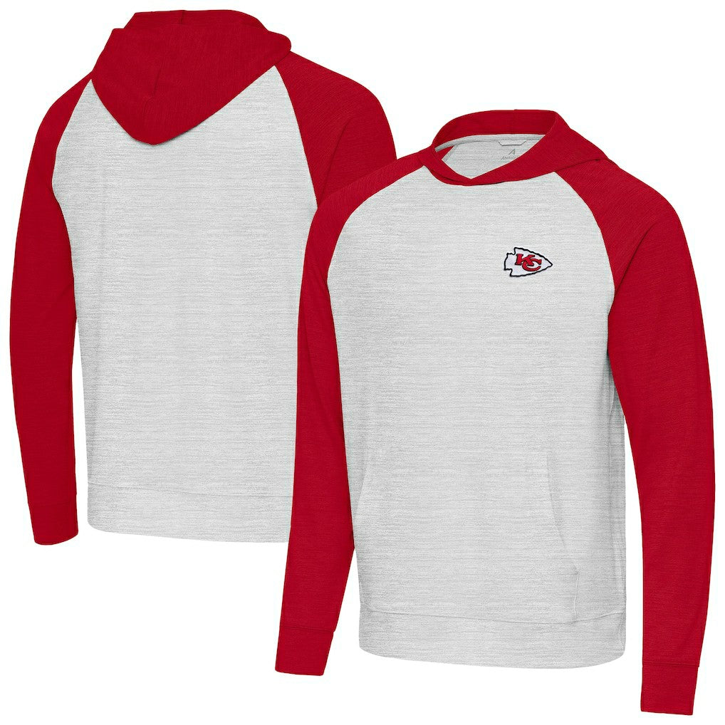 Kansas City Chiefs Antigua Urgent Pullover Hoodie - Red/Gray Hoodies