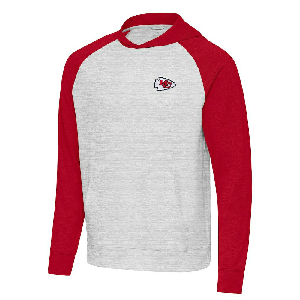 Kansas City Chiefs Antigua Urgent Pullover Hoodie - Red/Gray Hoodies