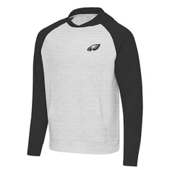 Philadelphia Eagles Antigua Urgent Pullover Hoodie - Black/Heather Gray Hoodies
