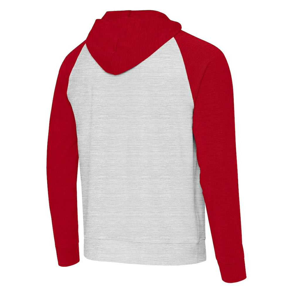 San Francisco 49ers Antigua Urgent Pullover Hoodie - Scarlet/Gray Hoodies