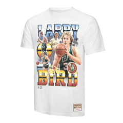 Larry Bird Boston Celtics Commemorative Collage T-Shirt White - Mitchell & Ness