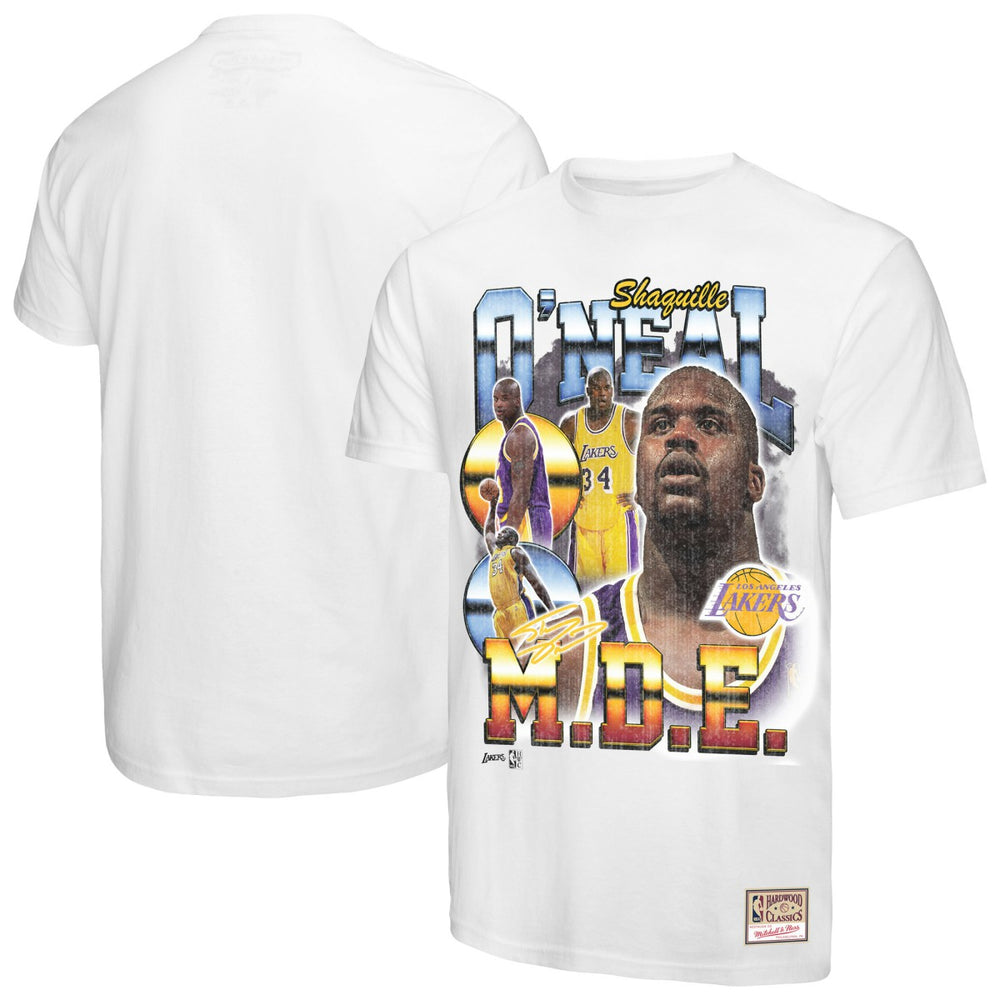 Shaquille O'Neal Los Angeles Lakers Commemorative Collage T-Shirt White - Mitchell & Ness