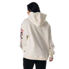 Kansas City Chiefs The Wild Collective Unisex Stacked Graphic Sleeve Fleece Hoodie - Cream Hoodies