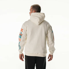 Miami Dolphins The Wild Collective Unisex Stacked Graphic Sleeve Fleece Hoodie - Cream Hoodies