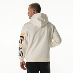 Pittsburgh Steelers The Wild Collective Unisex Stacked Graphic Sleeve Fleece Hoodie - Cream Hoodies