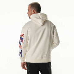 Buffalo Bills The Wild Collective Unisex Stacked Graphic Sleeve Fleece Hoodie - Cream Hoodies