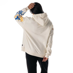 Los Angeles Chargers The Wild Collective Unisex Stacked Graphic Sleeve Fleece Hoodie - Cream Hoodies