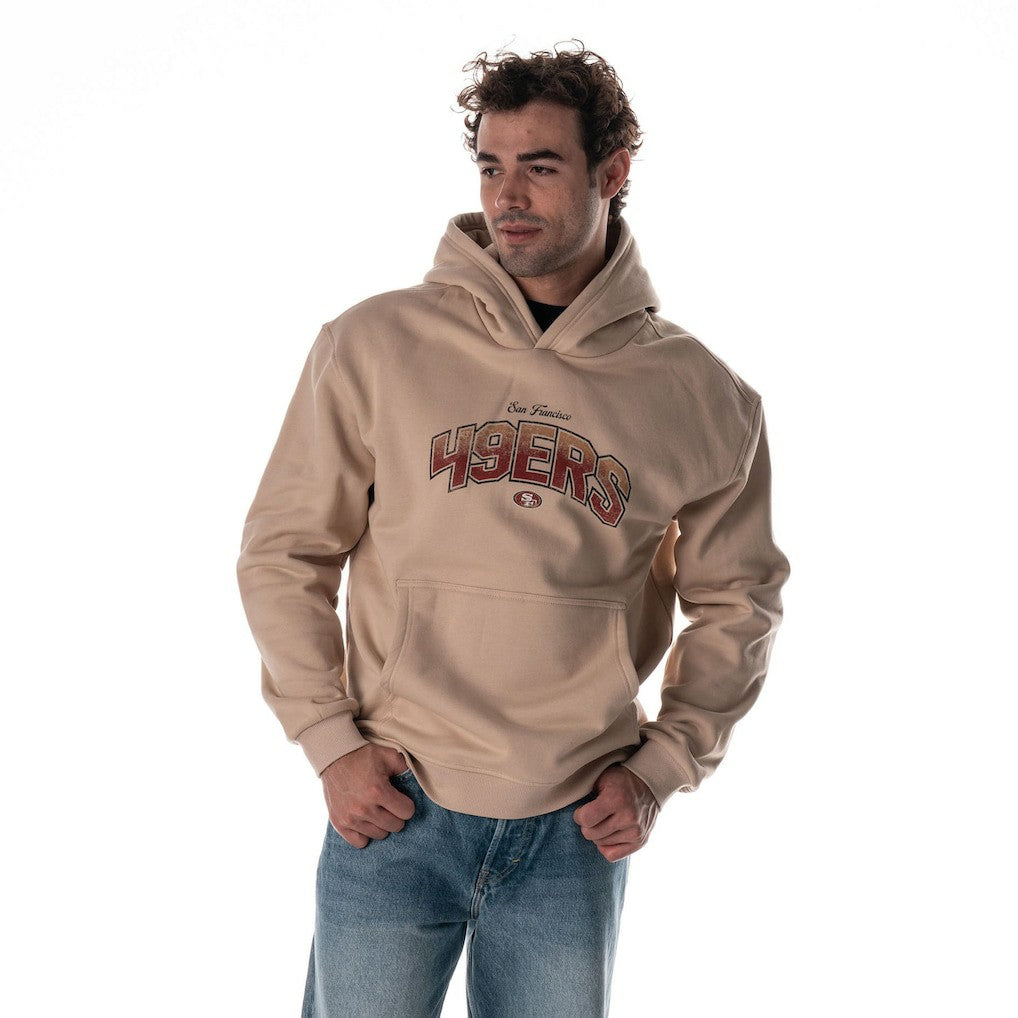 San Francisco 49ers The Wild Collective Unisex Oversized Graphic Fleece Hoodie - Tan Hoodies